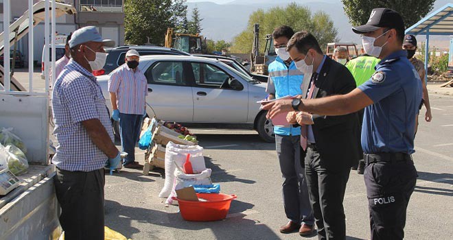 Yalıhüyük'te Kovid-19 denetimleri sürüyor