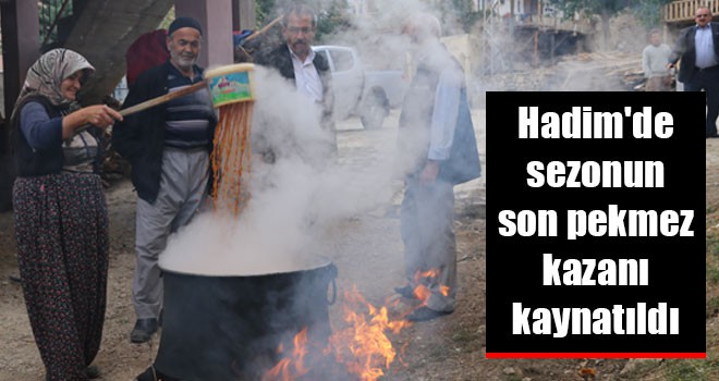 Hadim'de sezonun son pekmez kazanı kaynatıldı