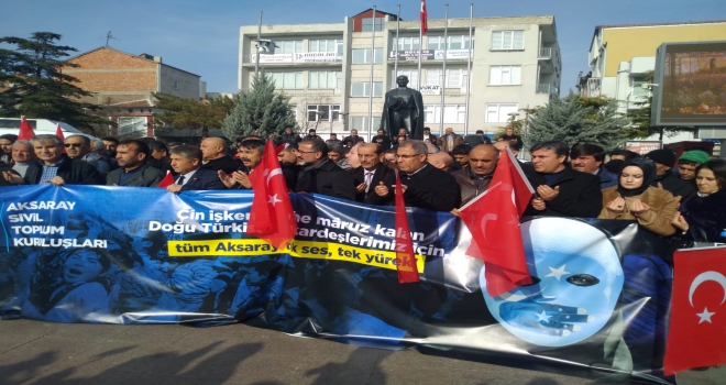 Aksarayda Doğu Türkistanda yaşanan Çin zulmü protesto edildi