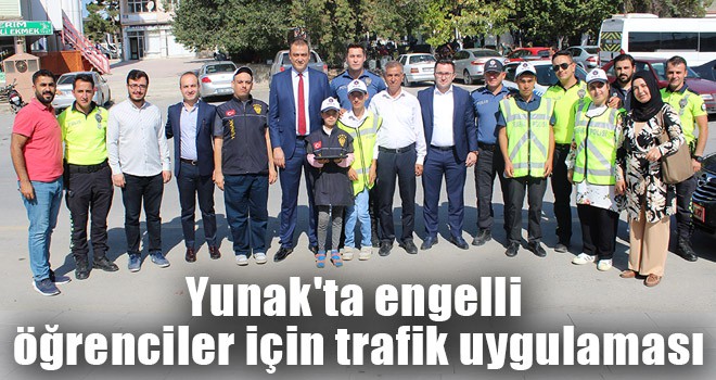 Yunak'ta engelli öğrenciler için trafik uygulaması