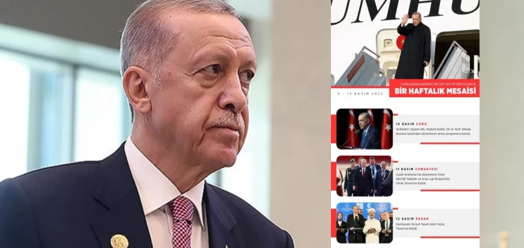 Cumhurbaşkanı Erdoğan'ın haftalık mesaisi paylaşıldı