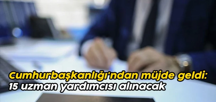 Cumhurbaşkanlığı'ndan müjde geldi: 15 uzman yardımcısı alınacak