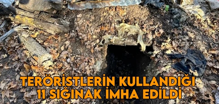 Teröristlerin kullandığı 11 sığınak imha edildi