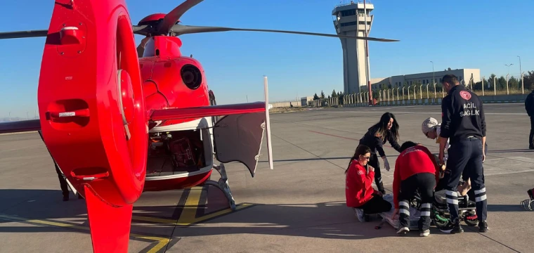 Kalp hastası, ambulans helikopterle sevk edildi