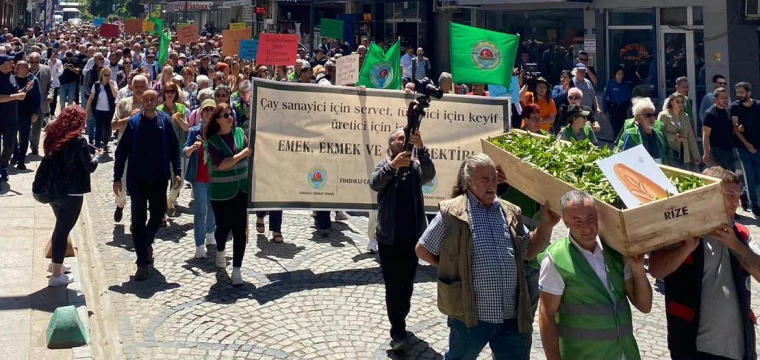 Çay alım fiyatına 'tabutlu' protesto