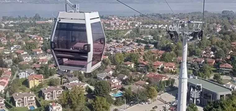 Ruhsatsız teleferik hattına mühür