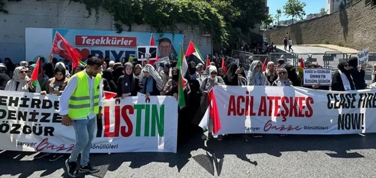 Başkonsolosluğu önünde Gazze protestosu