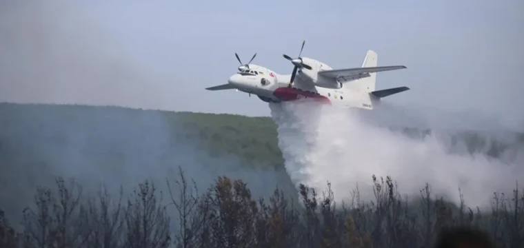 Orman yangınına müdahale ediliyor