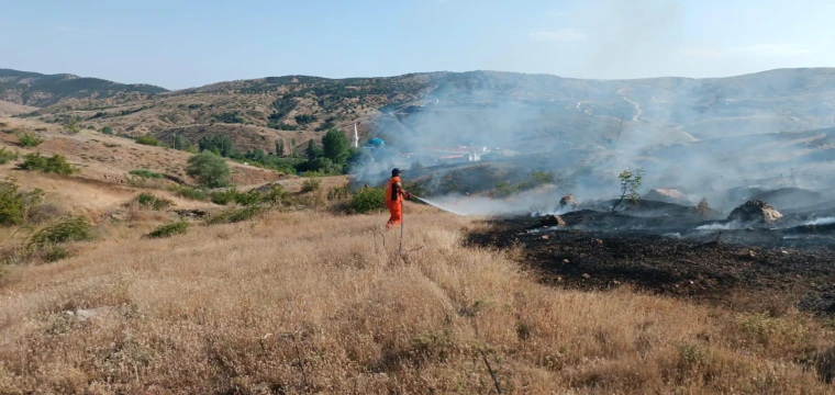 Örtü yangını büyümeden söndürüldü