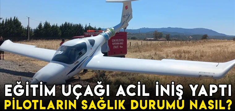 Eğitim uçağı tarlaya acil iniş yaptı! Pilotların sağlık durumu...