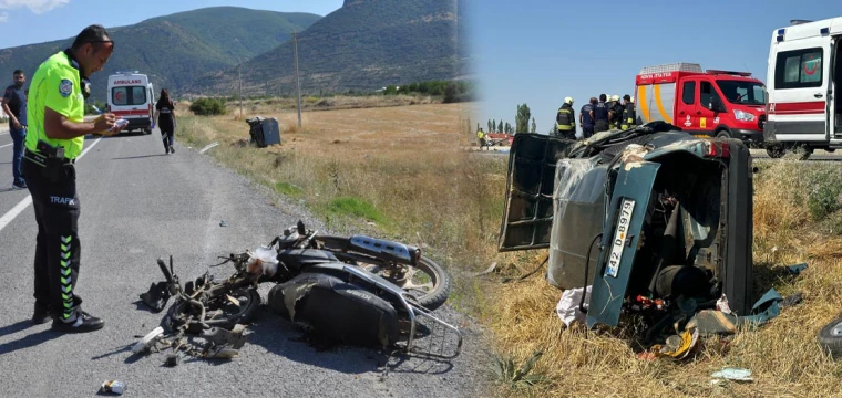 Konya'da otomobille çarpışan motosikletli öldü!