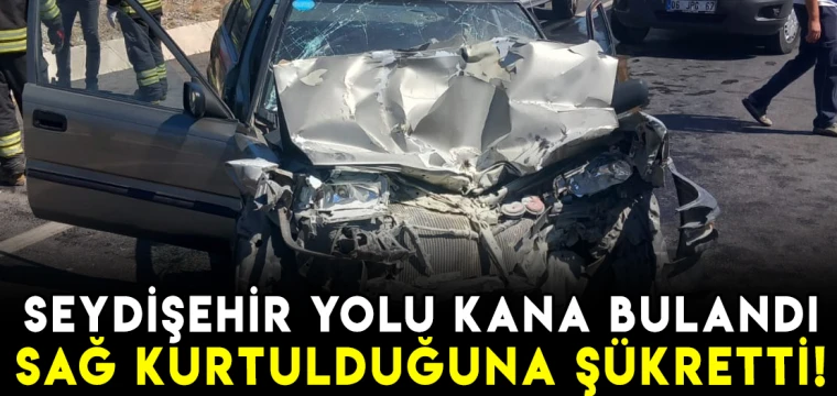 Seydişehir Yolu'nda dehşet verici kaza: Otomobil paramparça oldu