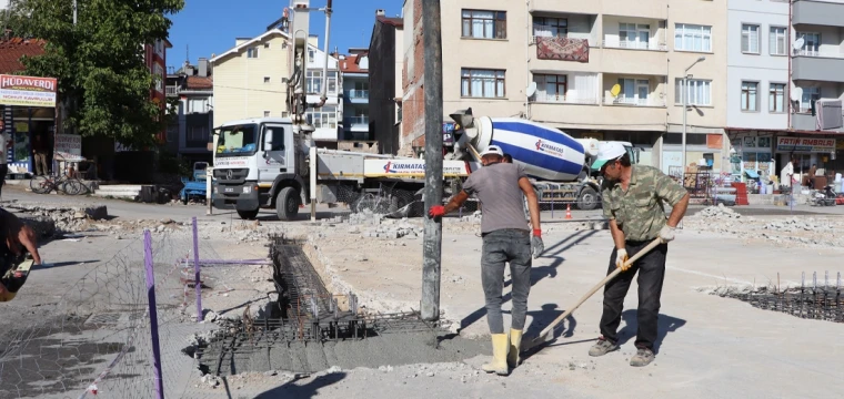 Beyşehir betonlama çalışmaları başladı