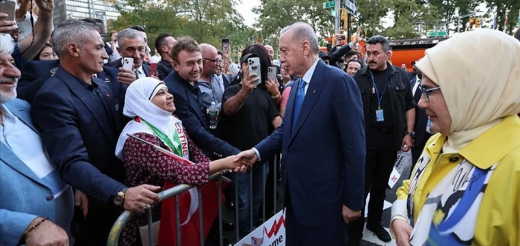 Erdoğan, ABD'de sevgi gösterileriyle karşılandı