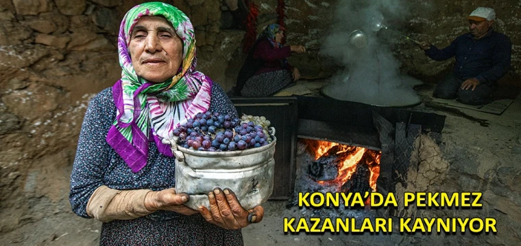 Konya’da pekmez kazanları kaynıyor