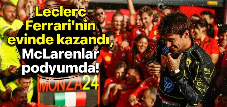 Leclerc Ferrari'nin evinde kazandı, McLarenlar podyumda!