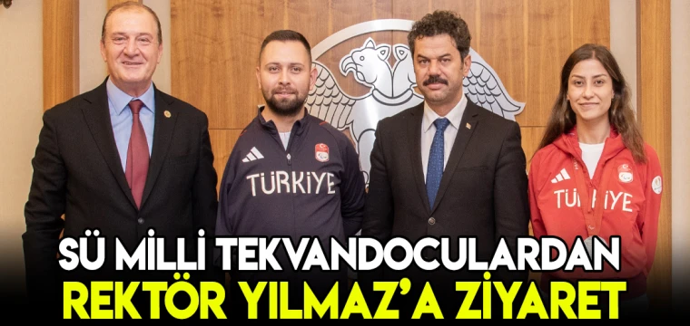 SÜ milli tekvandoculardan Rektör Yılmaz’a ziyaret