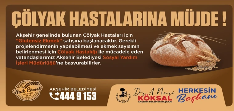 Belediyeden çölyak hastalarına müjde!