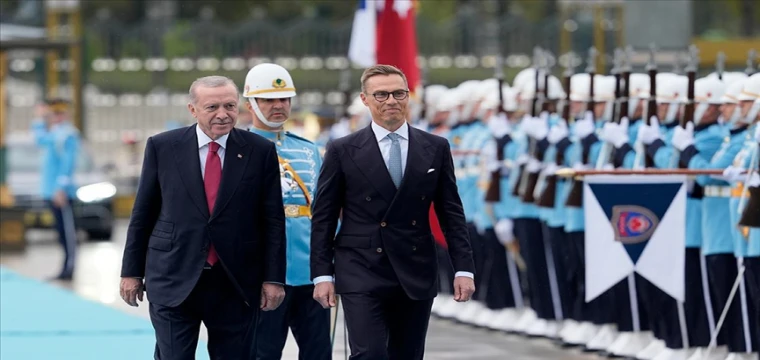 Erdoğan, Finlandiya Cumhurbaşkanı Stubb'u resmi törenle karşıladı