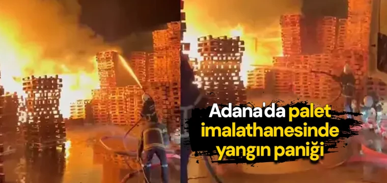 Adana'da palet imalathanesindeki yangın korkuttu