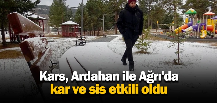 Kars, Ardahan ile Ağrı'da kar ve sis etkili oldu