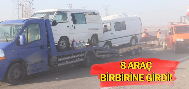 8 araç birbirine girdi!