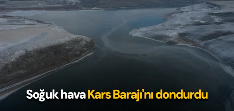 Soğuk hava Kars Barajı'nı dondurdu