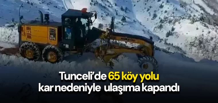 Tunceli’de 65 köy yolu, kar nedeniyle ulaşıma kapandı