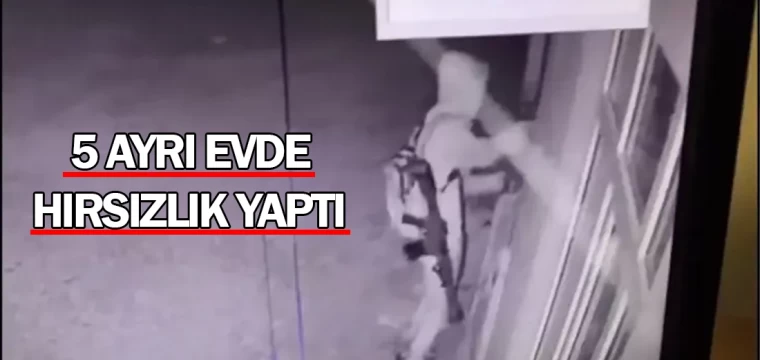 5 ayrı evde hırsızlık yaptı