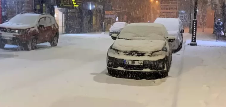 Ardahan ve Kars'ta soğuk hava yerini kara bıraktı