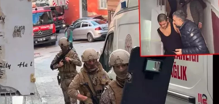 Beyoğlu'nda bıçaklı şahsa Özel Harekat müdahalesi