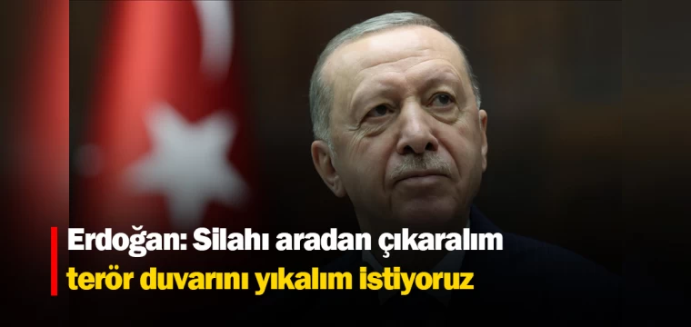 Erdoğan: Silahı aradan çıkaralım, terör duvarını yıkalım istiyoruz