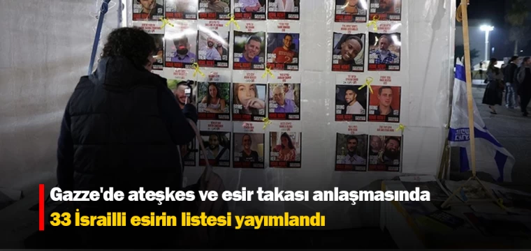 Gazze'de ateşkes ve esir takası anlaşmasında 33 İsrailli esirin listesi yayımlandı