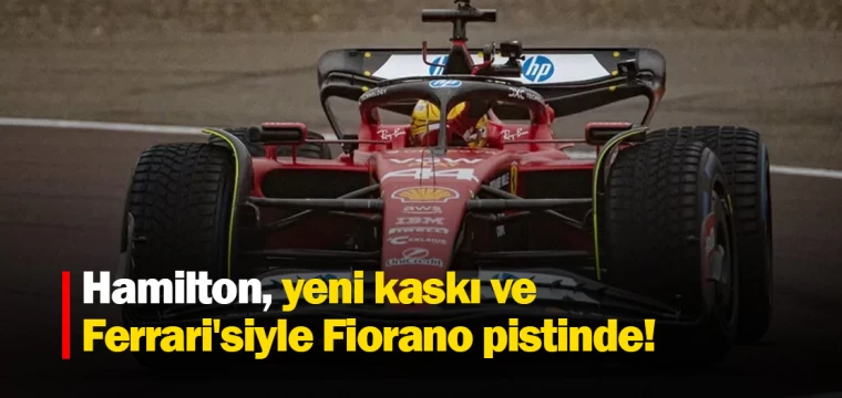 Hamilton, yeni kaskı ve Ferrari'siyle Fiorano pistinde!