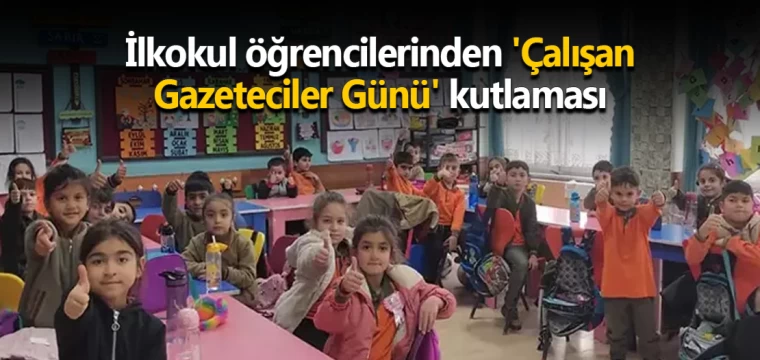 İlkokul öğrencilerinden 'Çalışan Gazeteciler Günü' kutlaması