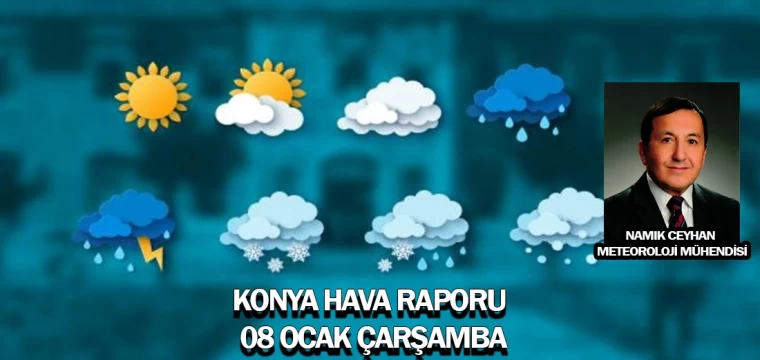 KONYA HAVA RAPORU 08 OCAK ÇARŞAMBA