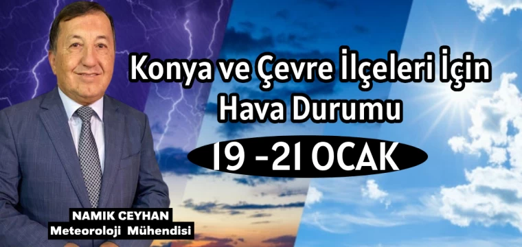 Konya ve çevre ilçeleri için hava durumu