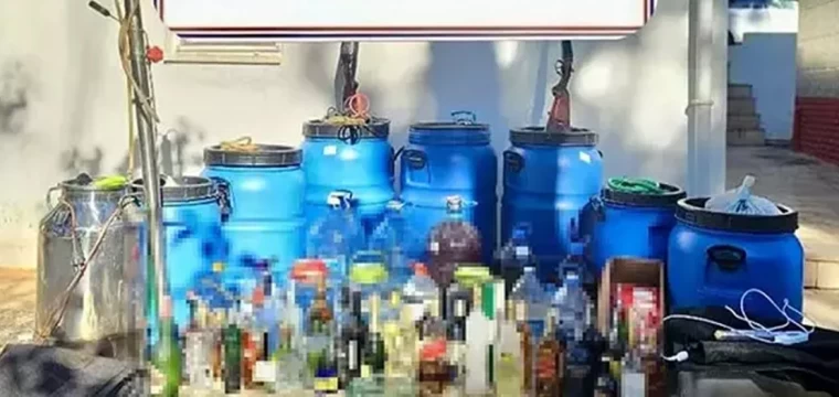 Marmaris'te 530 litre sahte içki yakalandı