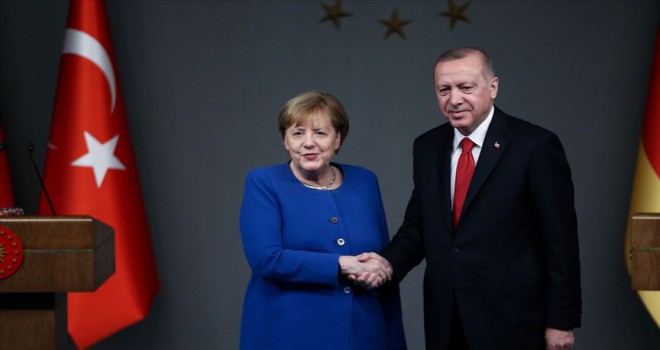 Cumhurbaşkanı Erdoğan, Almanya Başbakanı Merkel ile görüştü