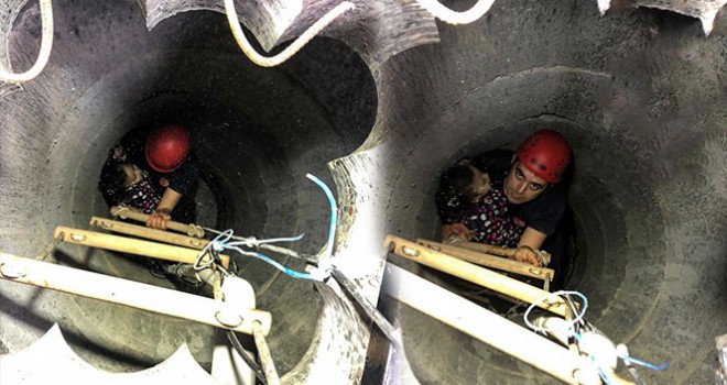 8 metrelik kuyuya düşen küçük kız kurtarıldı