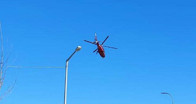 Kalp krizi geçiren hasta ambulans helikopterle hastaneye kaldırıldı