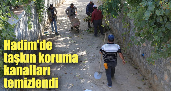 Hadim'de taşkın koruma kanalları temizlendi