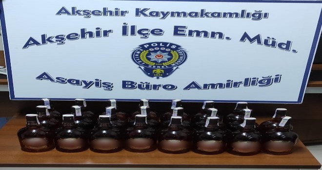 Akşehir’de kaçak içki ele geçirildi