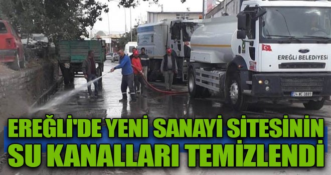 Ereğli'de Yeni Sanayi Sitesinin su kanalları temizlendi