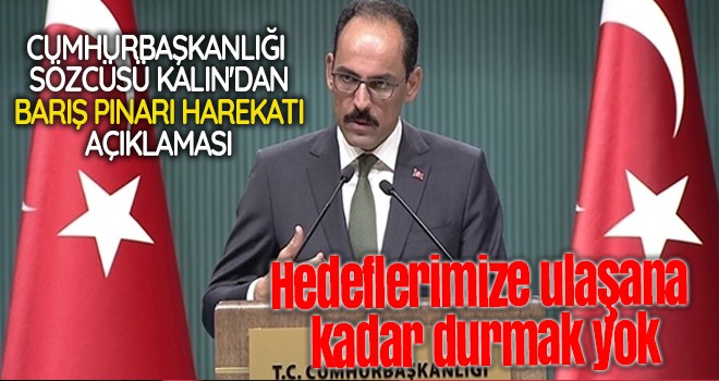 Cumhurbaşkanlığı Sözcüsü Kalın'dan Barış Pınarı Harekatı açıklaması