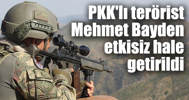 PKK'lı terörist Mehmet Bayden etkisiz hale getirildi