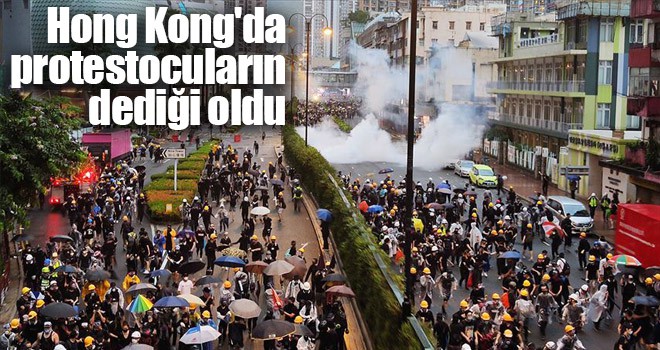 Hong Kong'da protestocuların dediği oldu