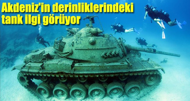 Akdeniz'in derinliklerindeki tank ilgi görüyor