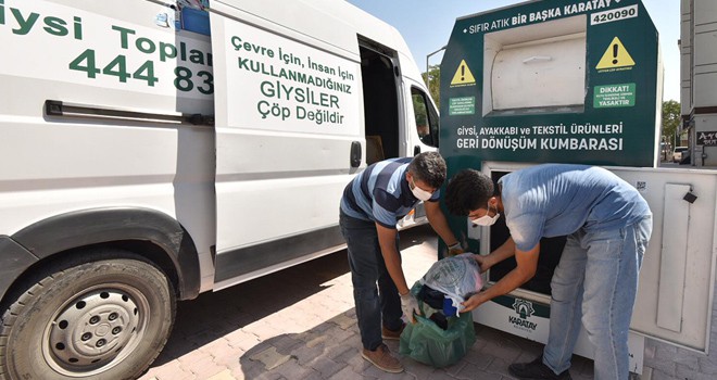 Karatay'dan 'giysi ve tekstil atık kumbarası'