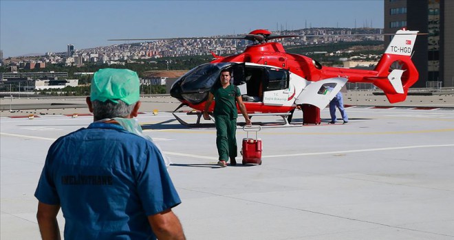 Ankara Şehir Hastanesine ambulans helikopterle ilk organ transferi